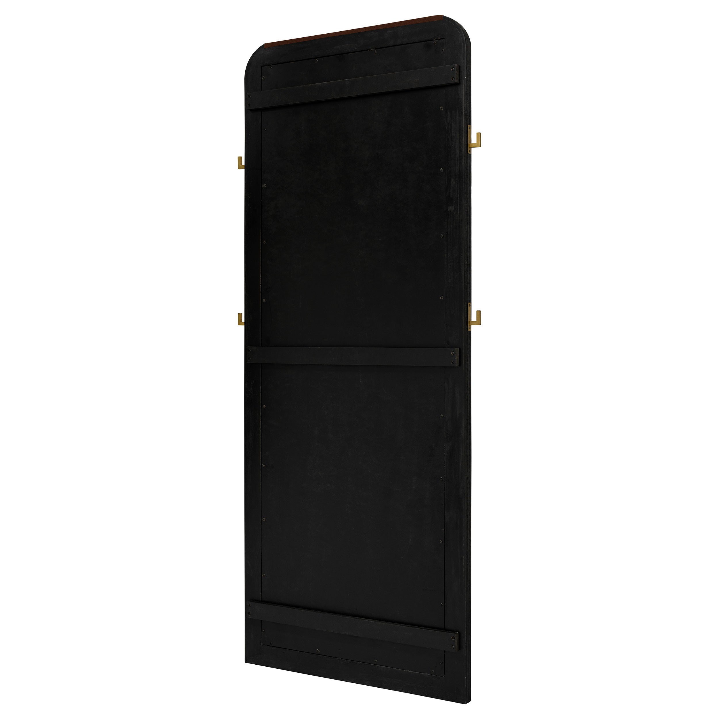 Arini Cane Weave  Length Standing Floor Mirror Black