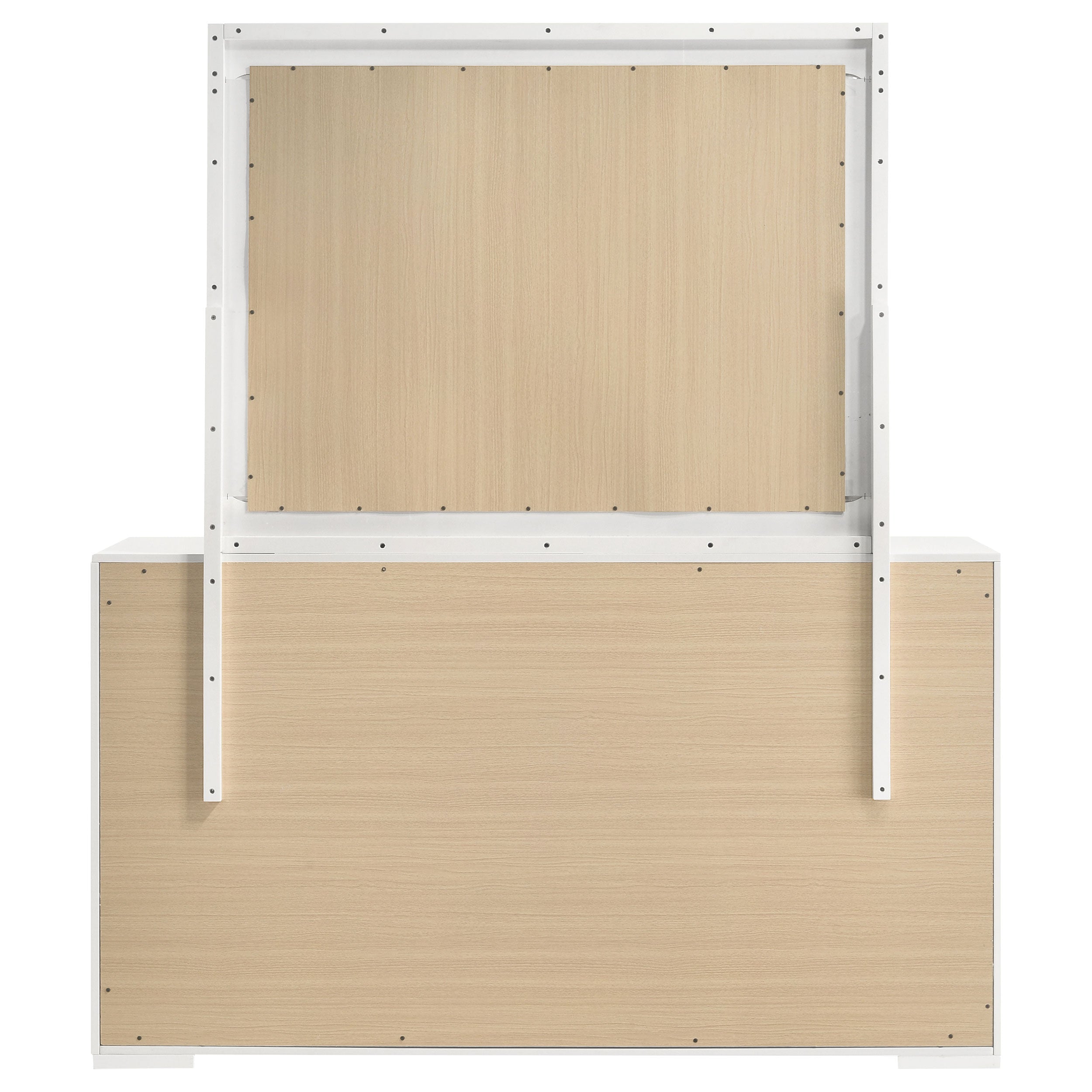 Ives 6-drawer Dresser and Mirror Grey High Gloss