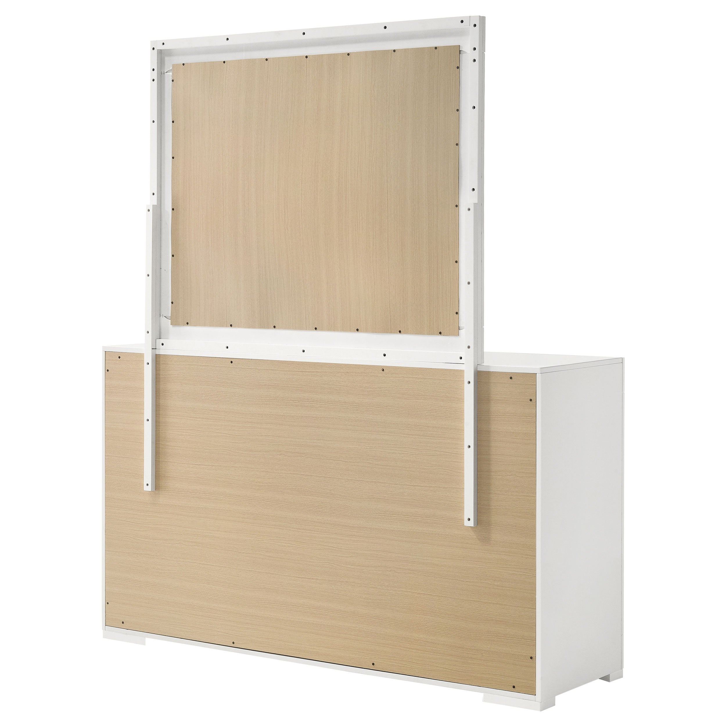 Ives 6-drawer Dresser and Mirror Grey High Gloss