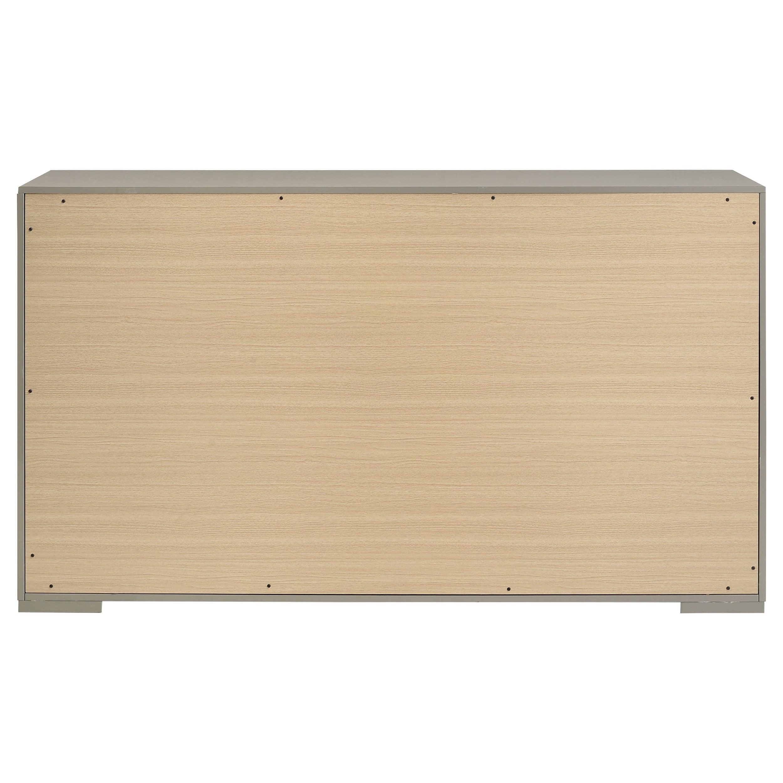 Ives 6-drawer Dresser and Mirror Grey High Gloss