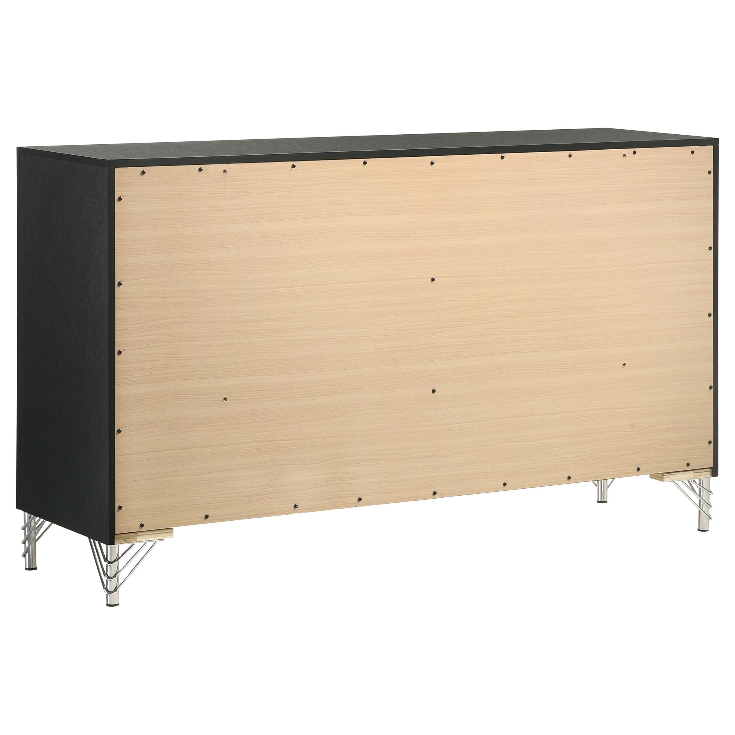 Lucia 6-drawer Dresser and Mirror Black