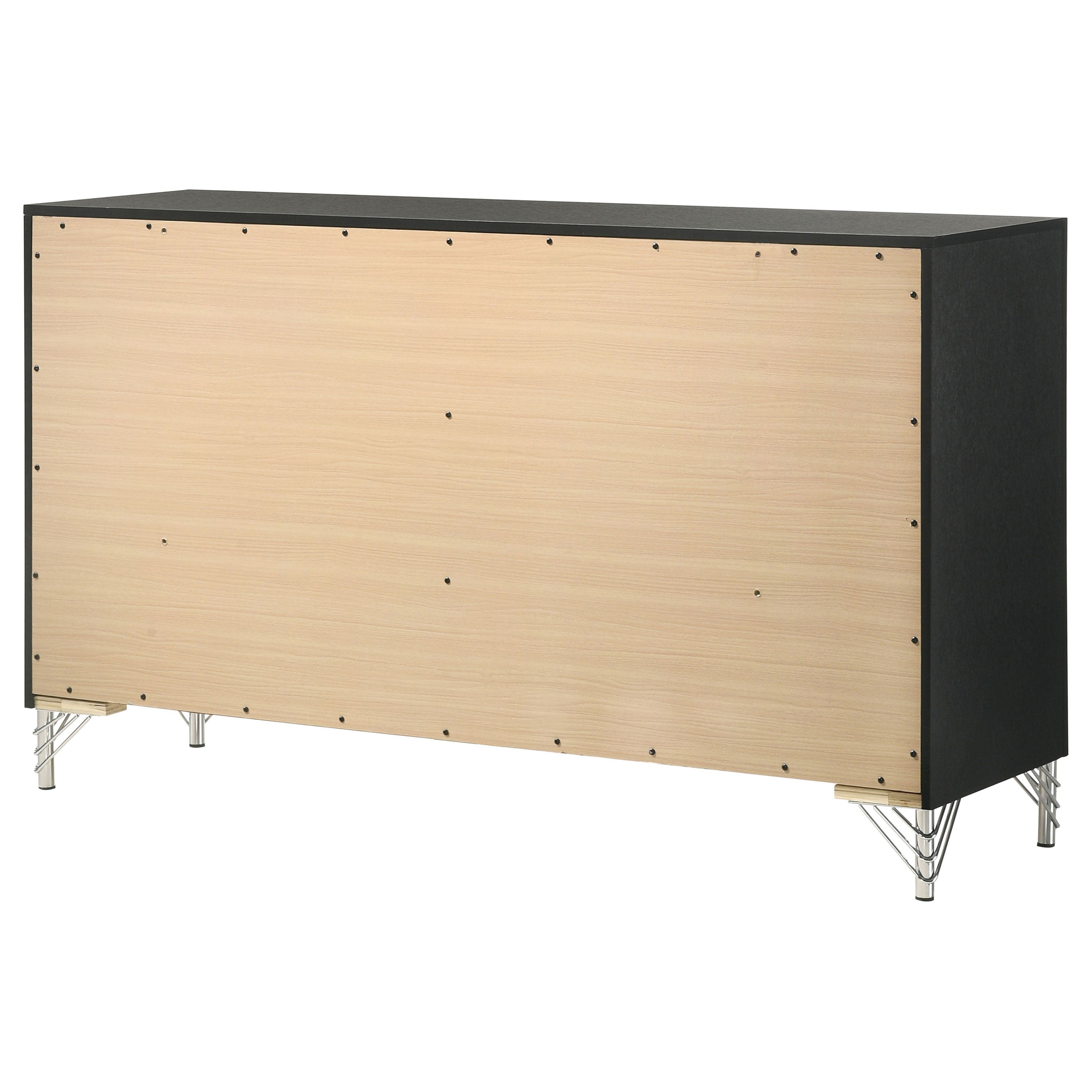 Lucia 6-drawer Dresser and Mirror Black