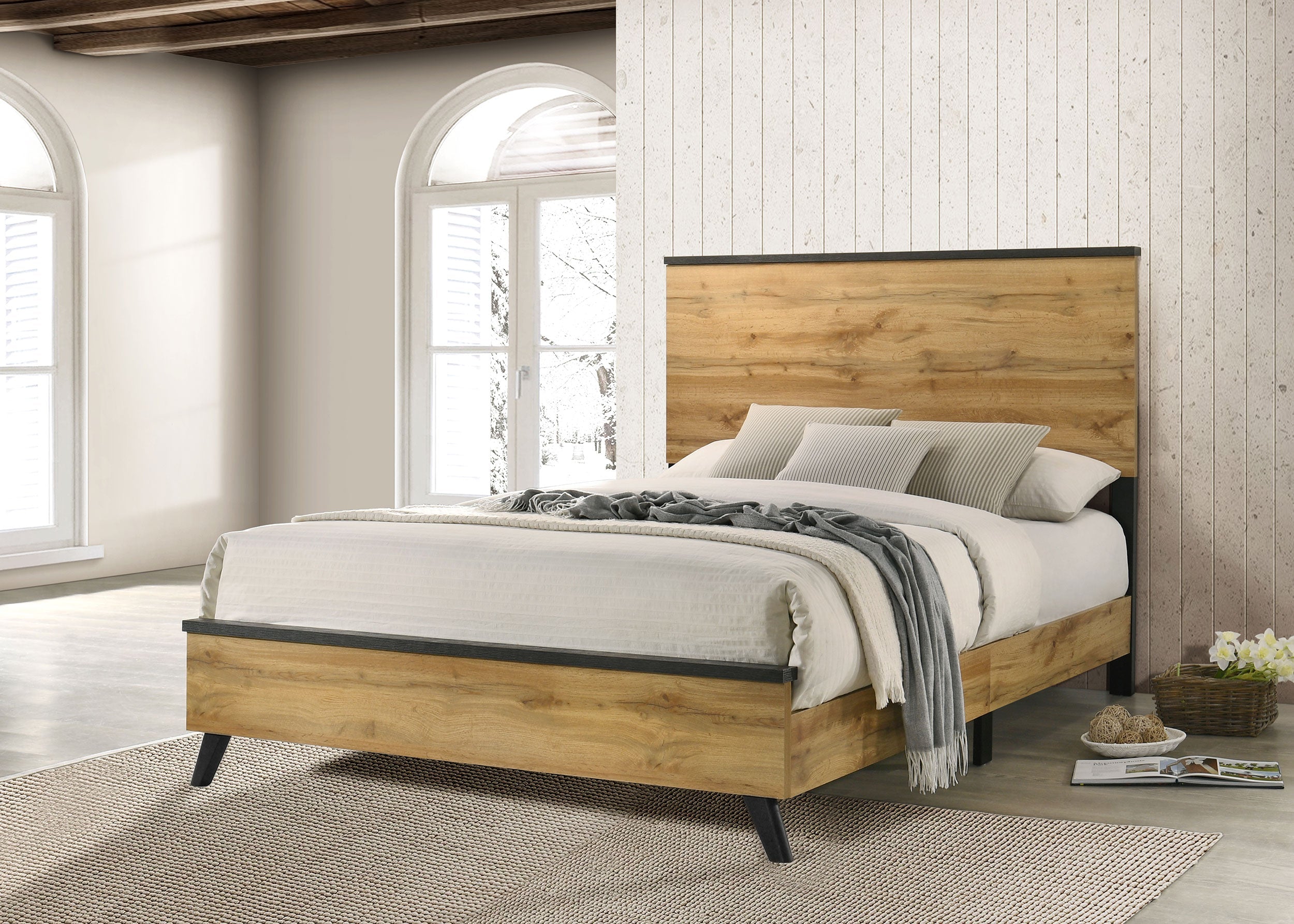 Kauffman Wood California King Panel Bed Dark Cocoa