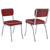 Retro Upholstered Dining Side Chair Black (Set of 2)