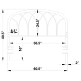 Anderson Metal  or  Open Frame Headboard Black