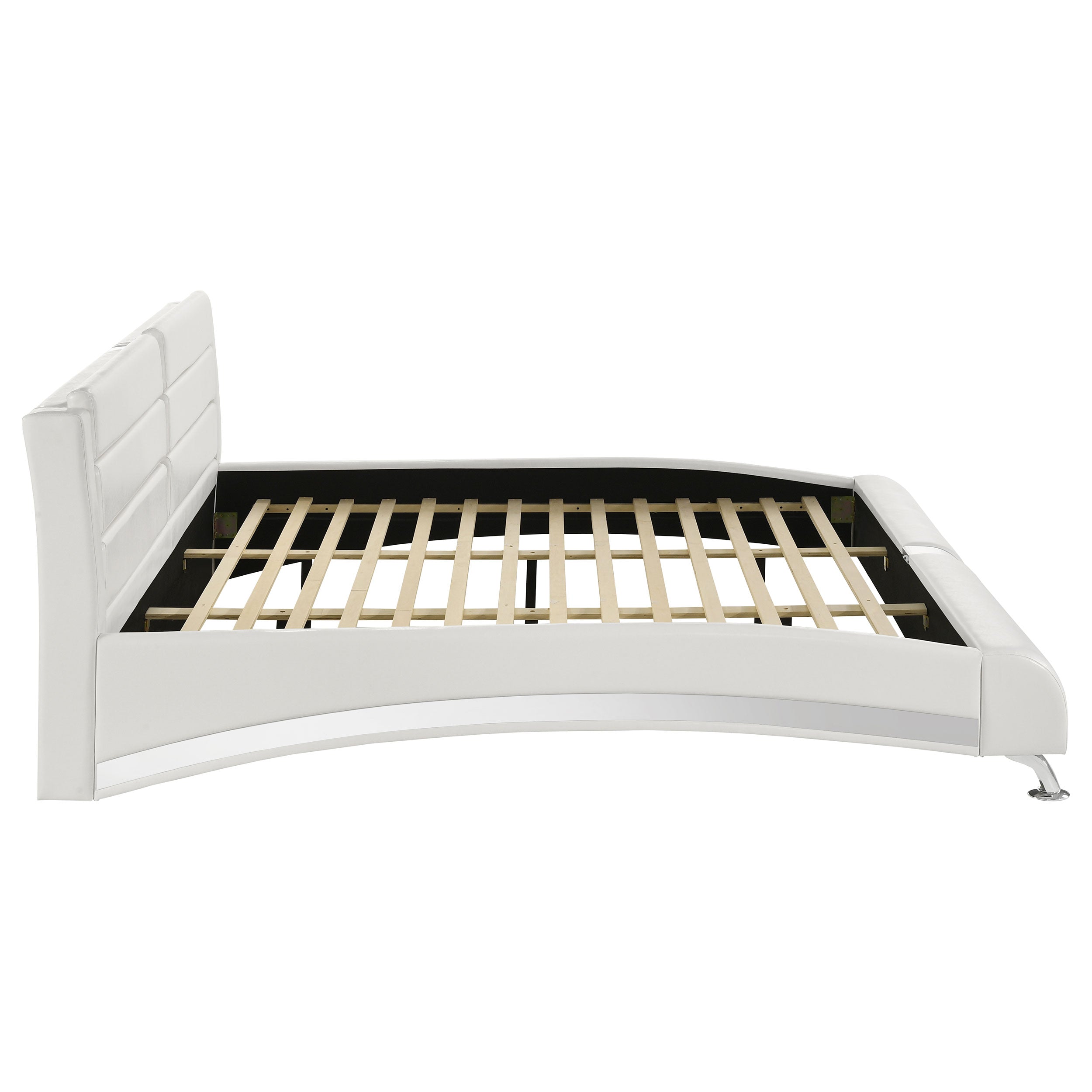 Jeremaine Upholstered California King Sleigh Bed White
