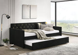 Kendall Upholstered  Daybed with Trundle Black