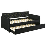 Kendall Upholstered  Daybed with Trundle Black