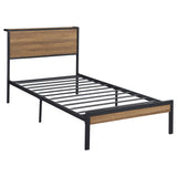 Ricky Metal  Panel Bed Light Oak