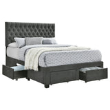 Soledad Upholstered  Storage Bed Light Grey