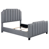 Fiona Upholstered  Panel Bed Light Grey