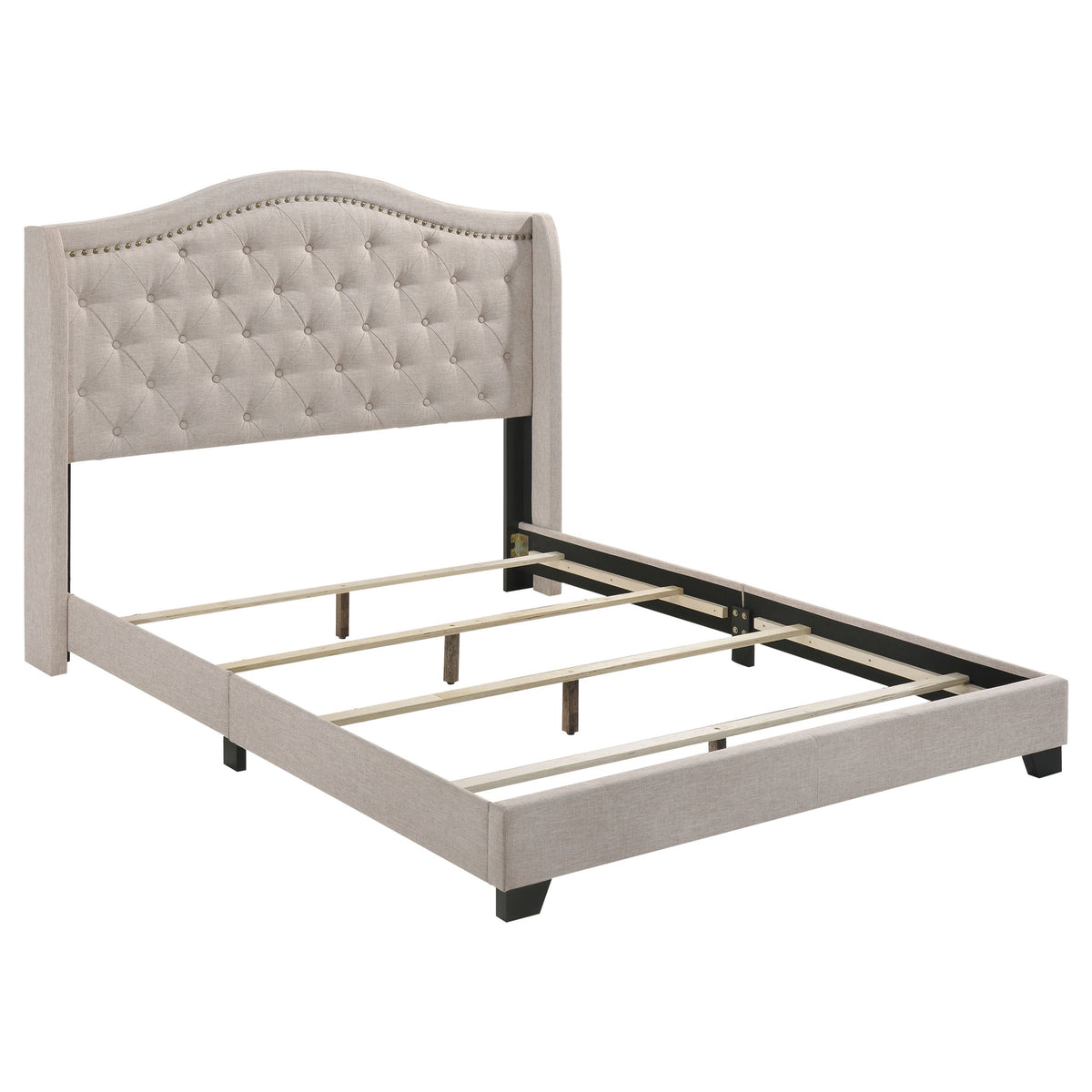 Sonoma Upholstered  Wingback Bed Beige
