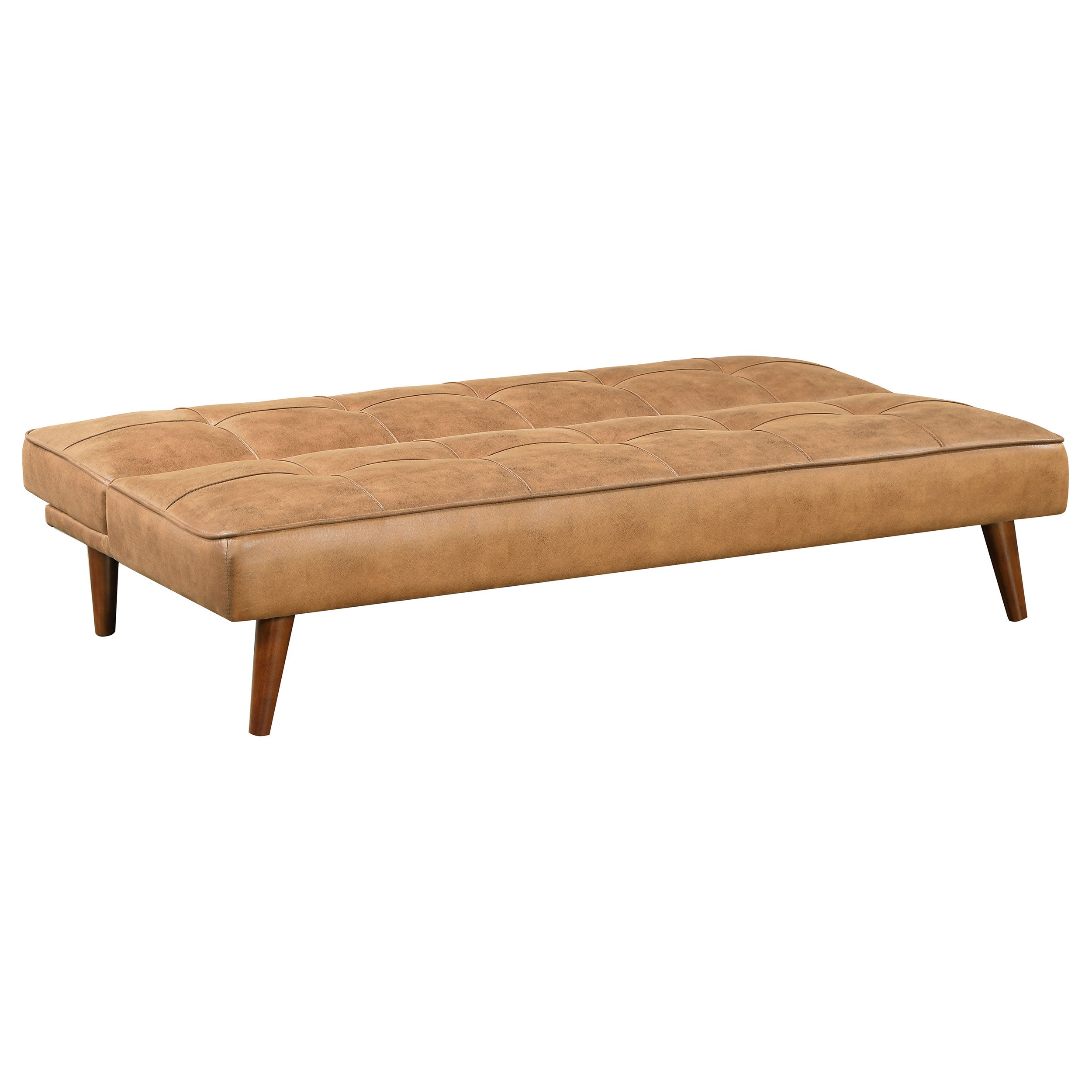 Jenson Upholstered Tufted Convertible Sofa Bed Dark Coffee