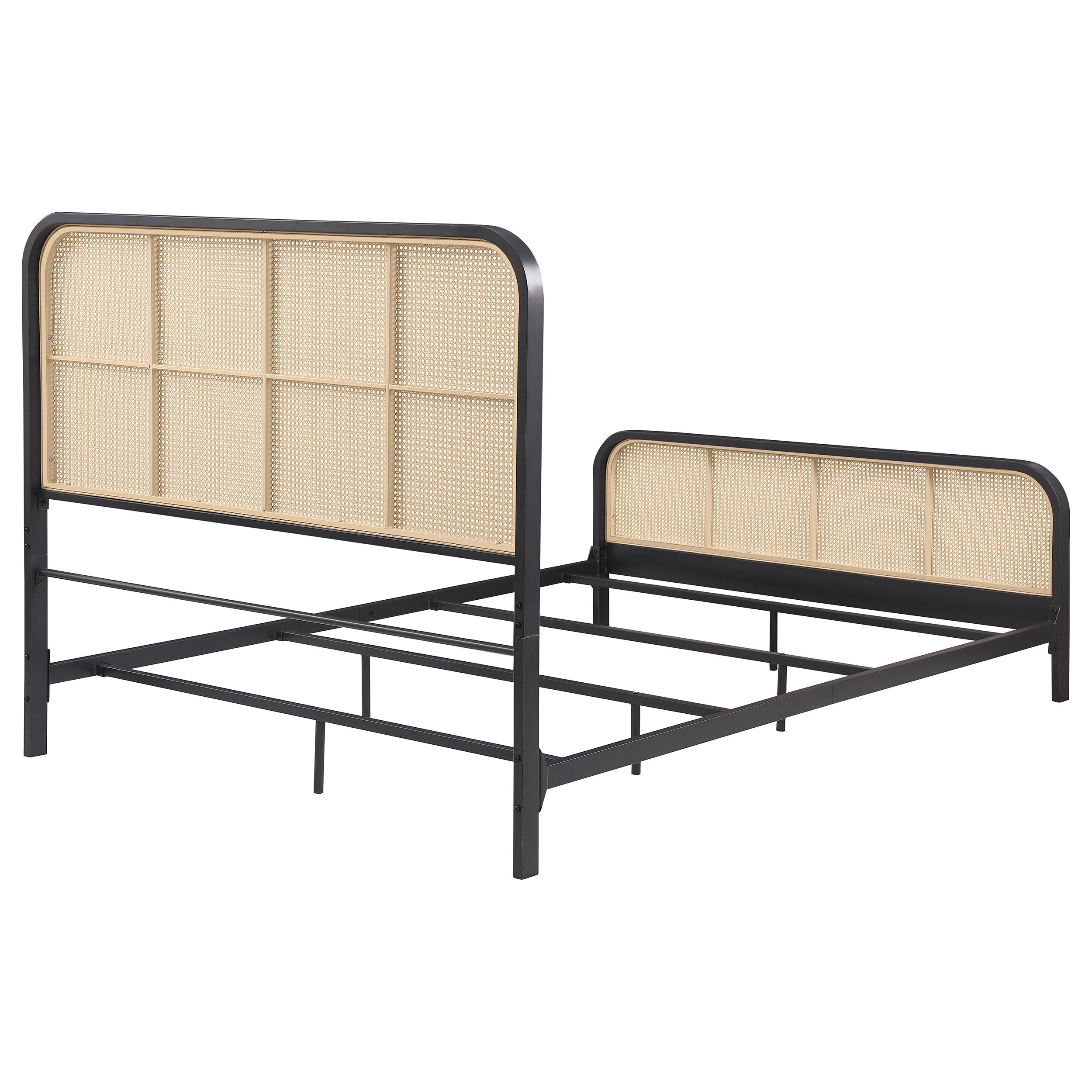 Lanewood Open Cane Webbing Metal  Bed Black