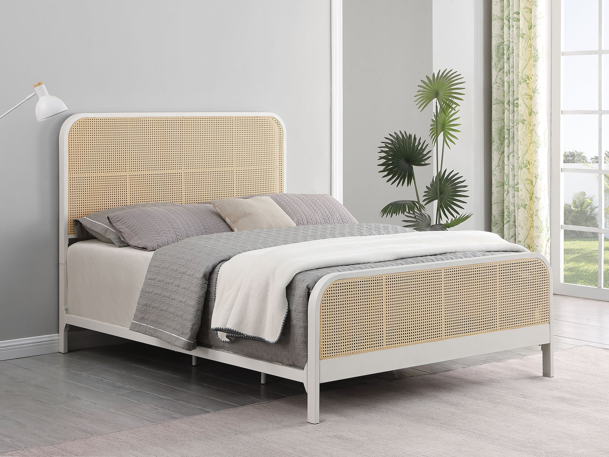 Lanewood Open Cane Webbing Metal  Bed Black