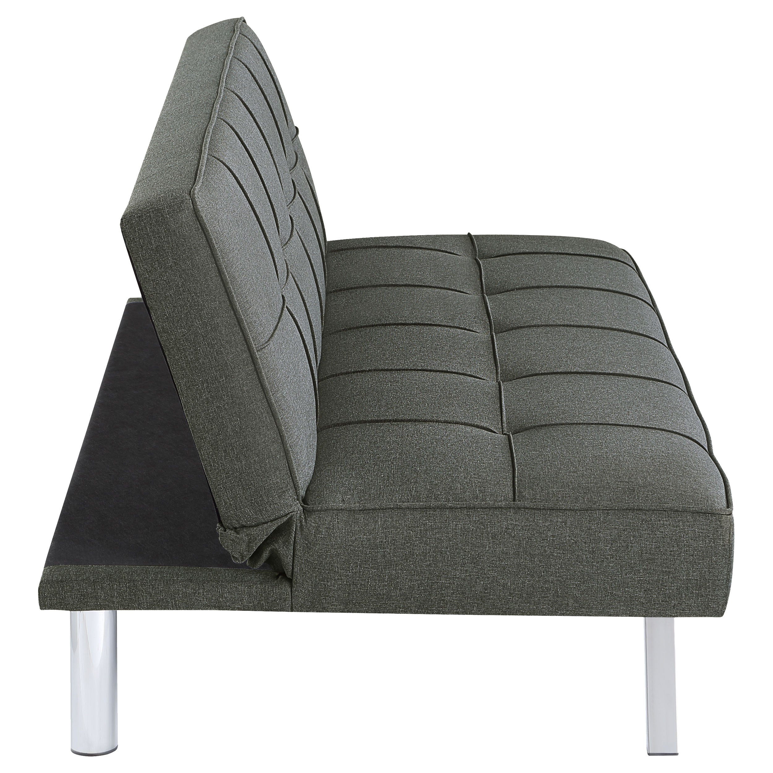 Joel Upholstered Tufted Convertible Sofa Bed Black