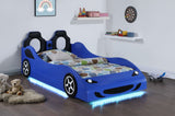 Cruiser Wood  LED Race Car Bed Blue