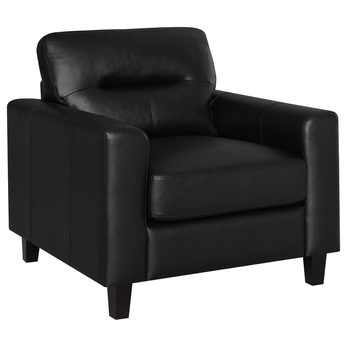 Scotland Faux Leather Upholstered Track Arm Chair Black