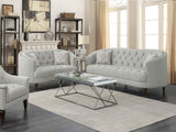 Avonlea  Upholstered Sloped Arm Sofa Set Grey Fabric
