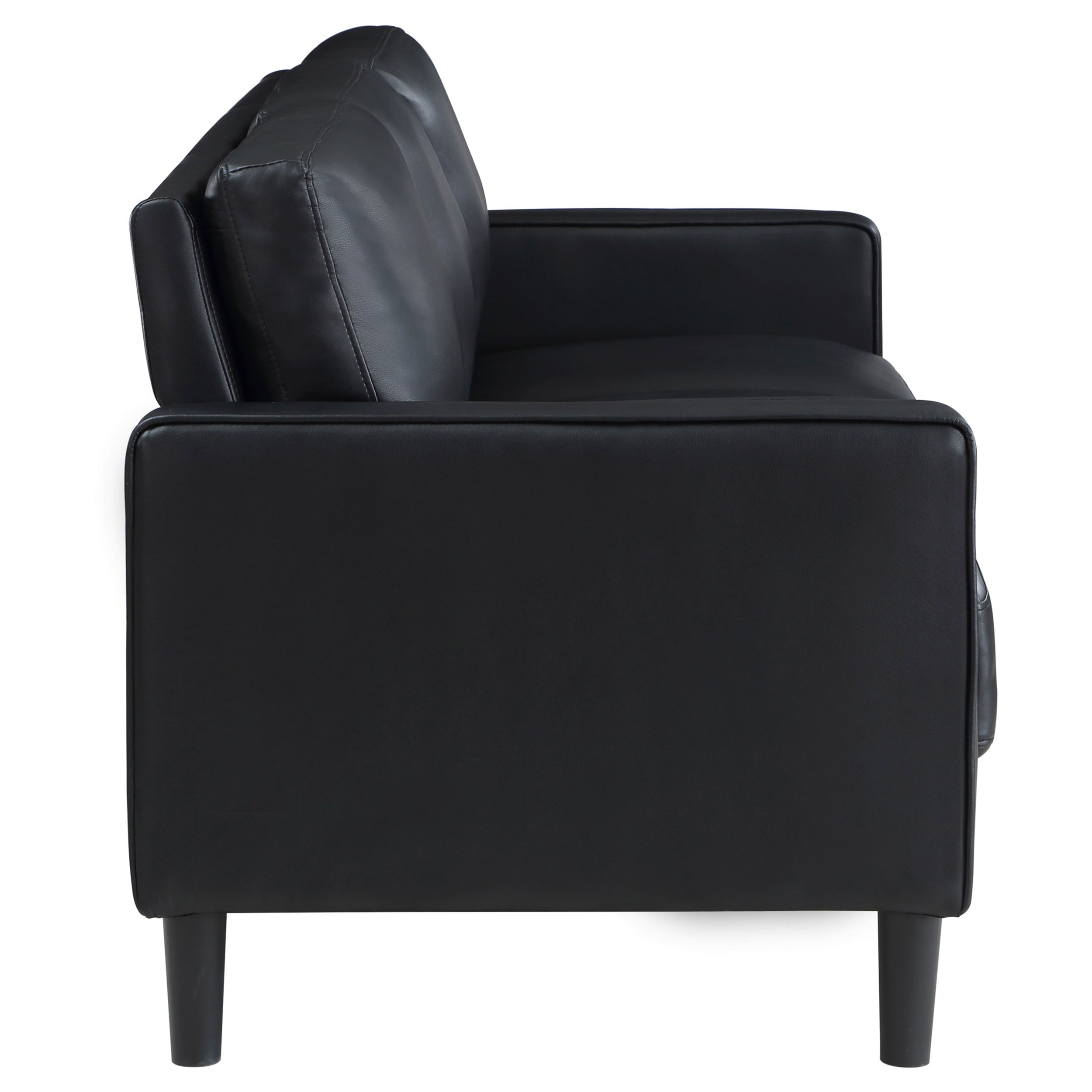 Ruth  Upholstered Track Arm Sofa Set Black