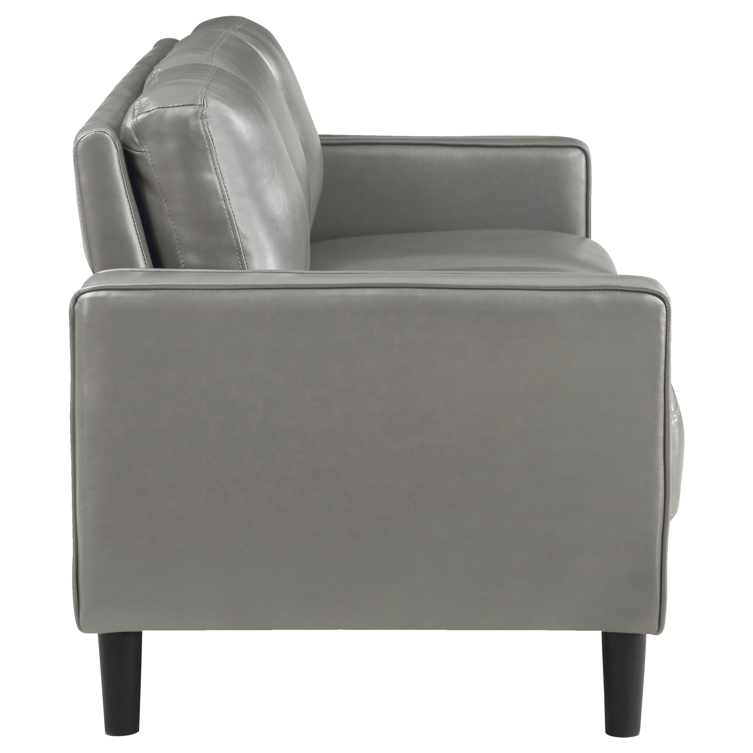 Ruth  Upholstered Track Arm Sofa Set Black
