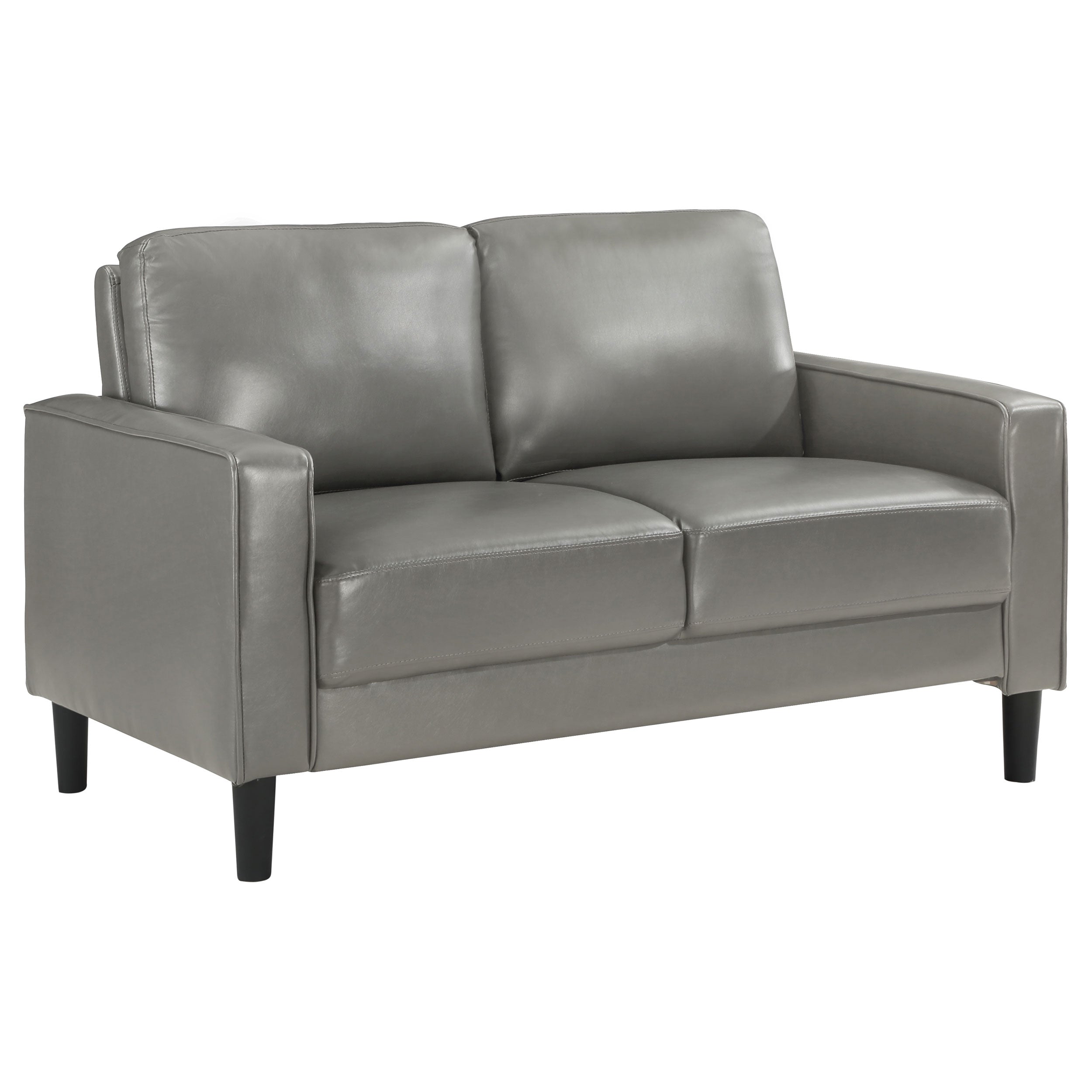 Ruth  Upholstered Track Arm Sofa Set Black