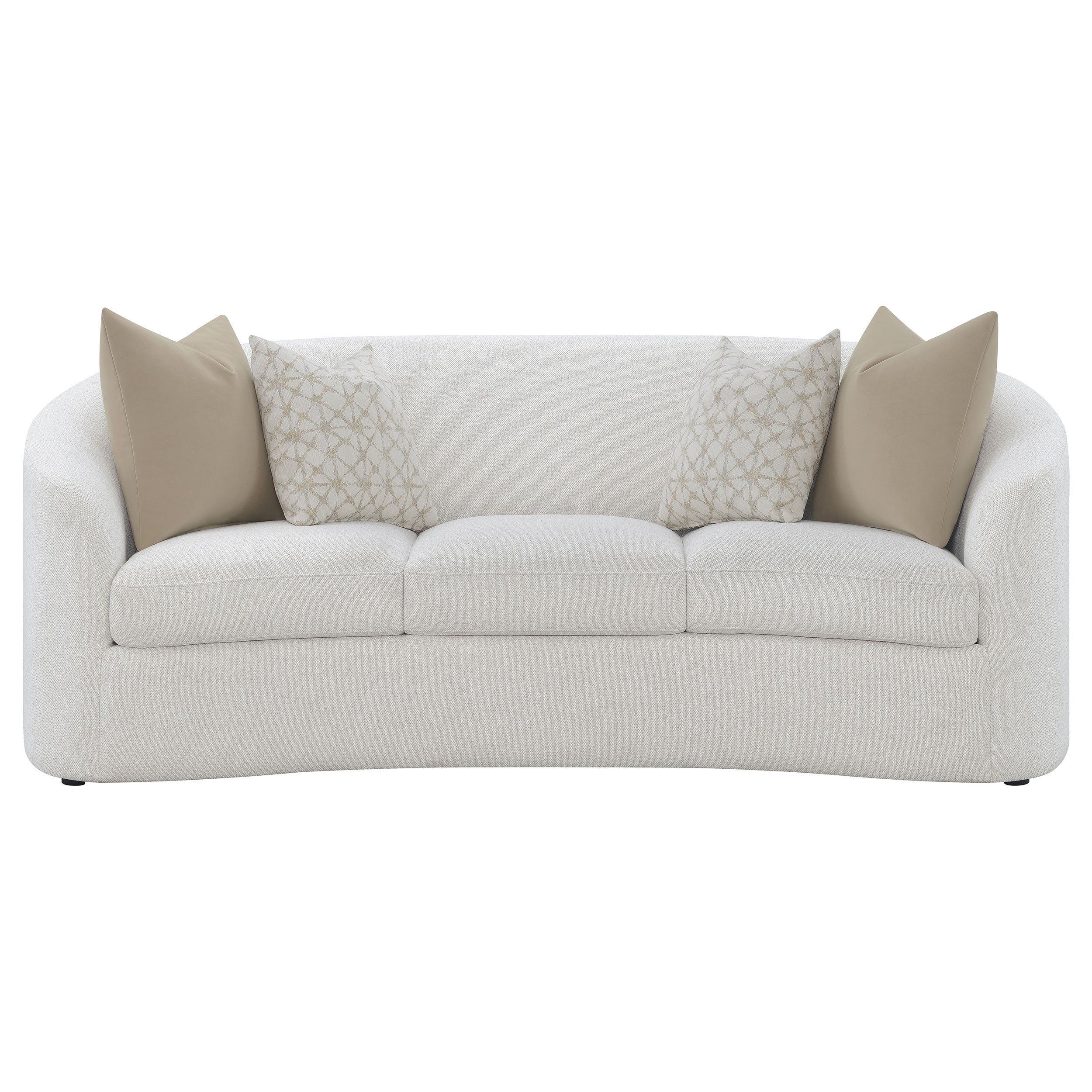 Rainn  Boucle Upholstered Sloped Arm Sofa Set Latte