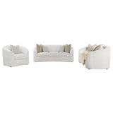 Rainn  Boucle Upholstered Sloped Arm Sofa Set Latte
