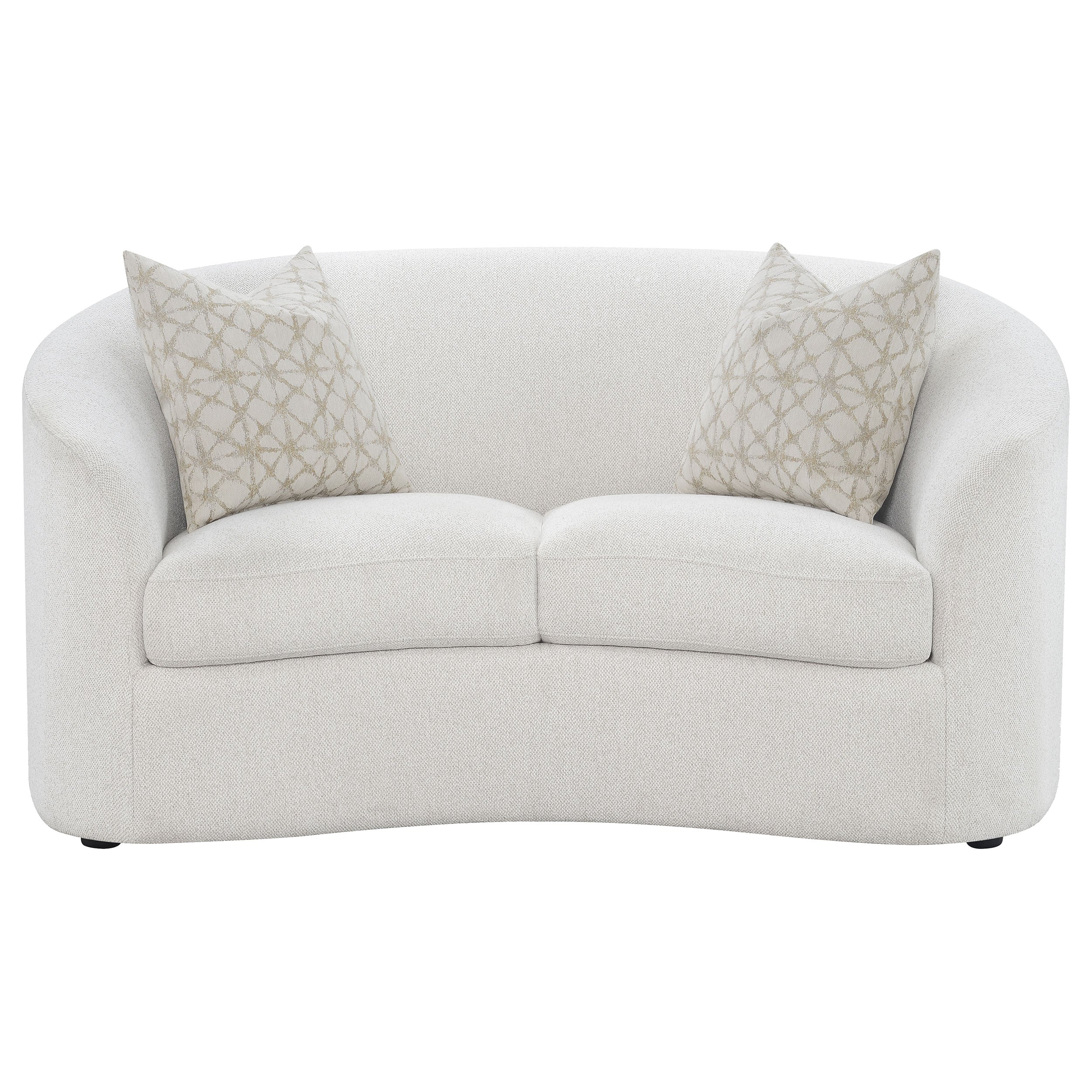 Rainn  Boucle Upholstered Sloped Arm Sofa Set Latte