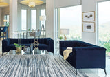 Chalet  Upholstered Tuxedo Arm Tufted Sofa Set Blue