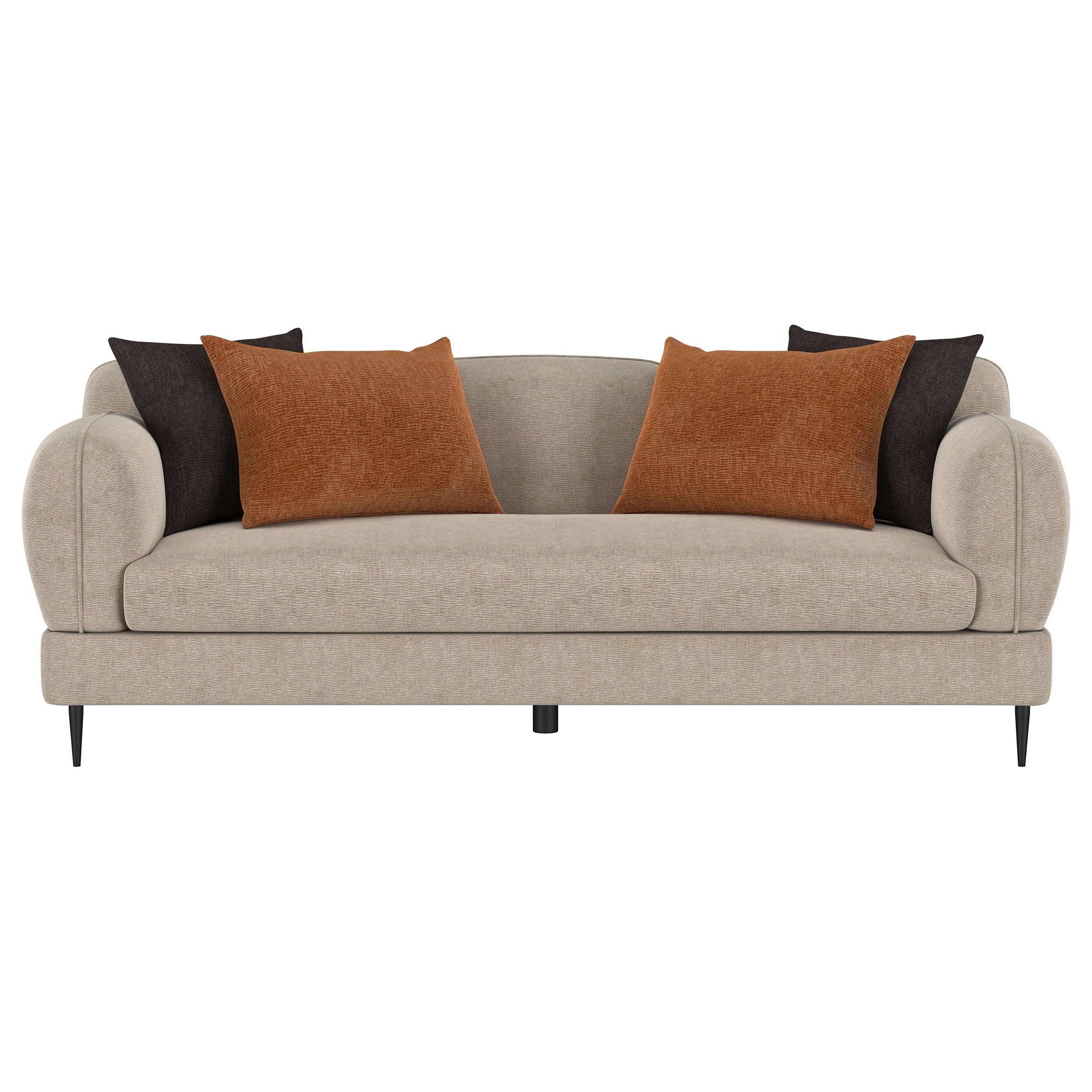 Jade Chenille Upholstered Modern Track Arm Sofa Green