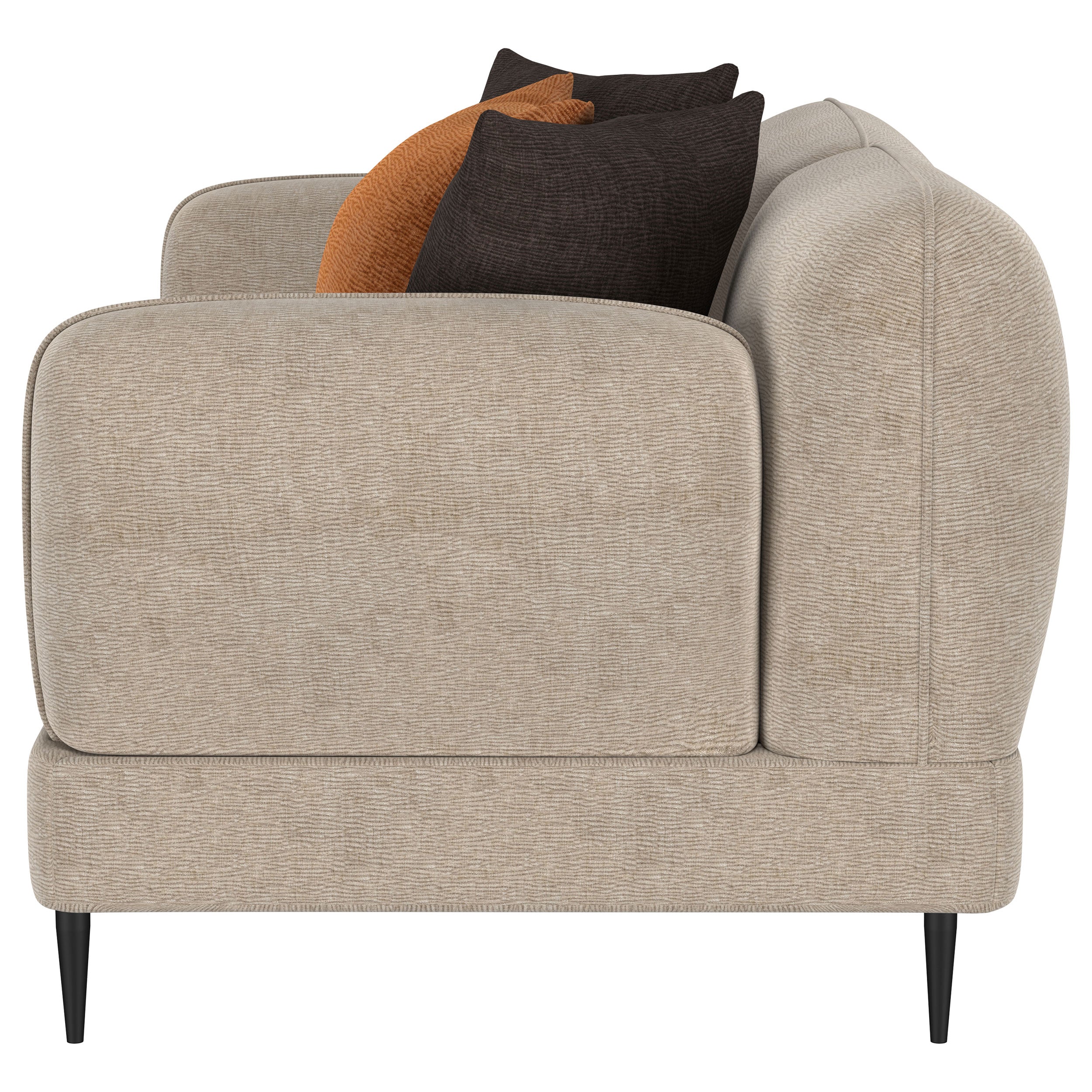 Jade Chenille Upholstered Modern Track Arm Loveseat Green