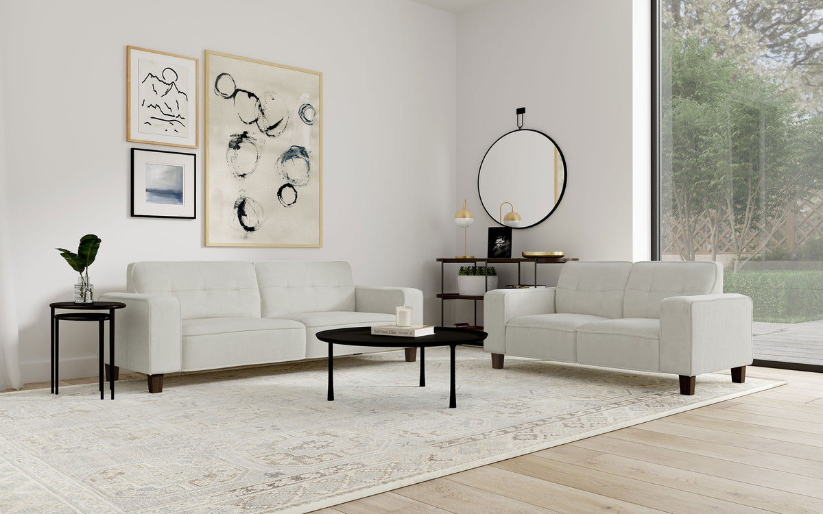 Deerhurst  Upholstered Track Arm Sofa Set Charcoal