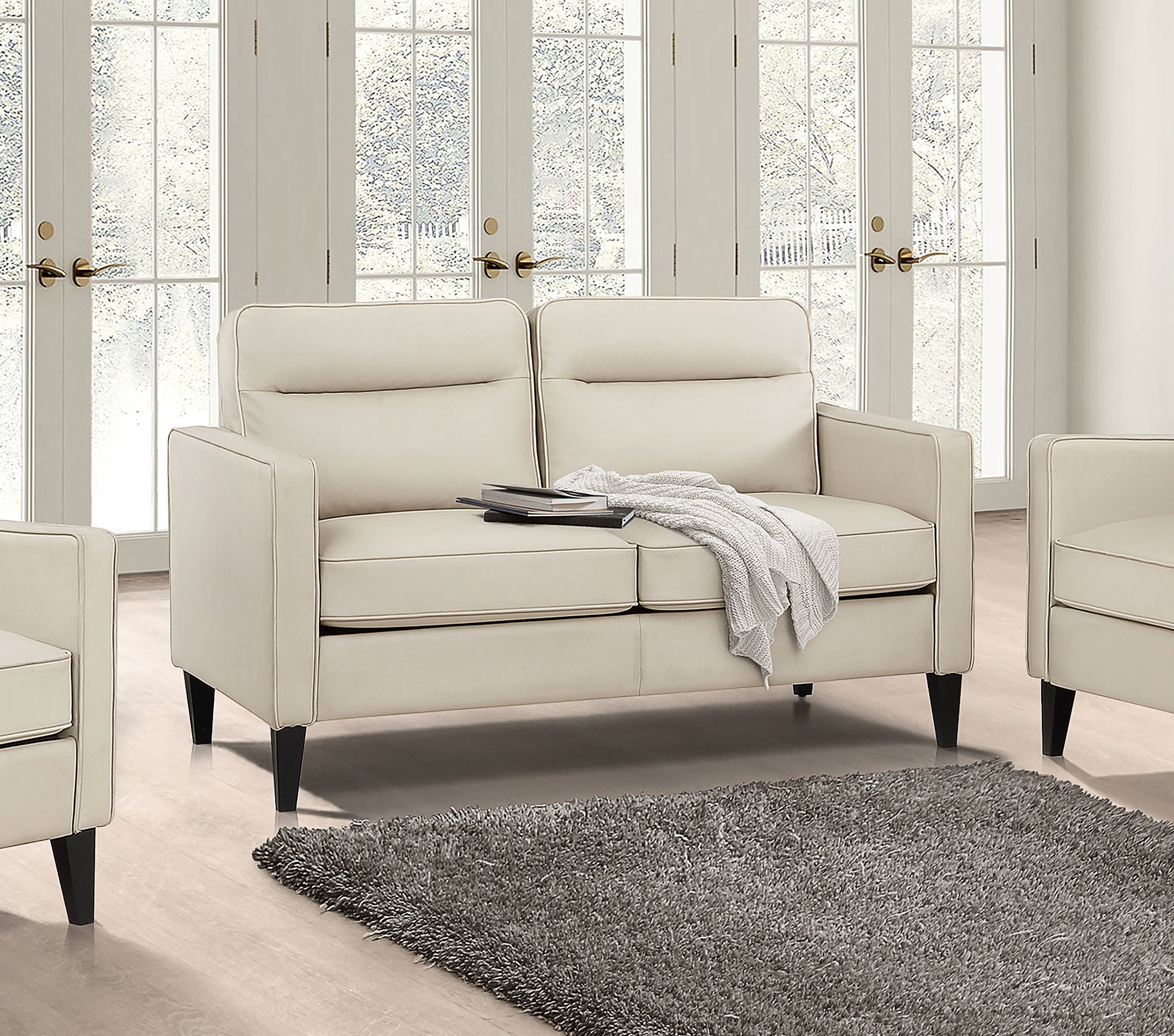 Jonah Upholstered Track Arm Loveseat Green