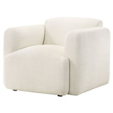 Dorset Fabric Upholstered Round Track Arm Accent Chair White