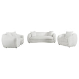 Isabella  Faux Sheepskin Upholstered Sofa Set Natural