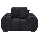 Octavia Fabric Upholstered Track Arm Accent Chair Black