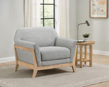 Vaughn Fabric Upholstered Flared Arm Accent Chair Grey