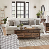 Glenn Upholstered English Arm Sofa Light Grey and Blue