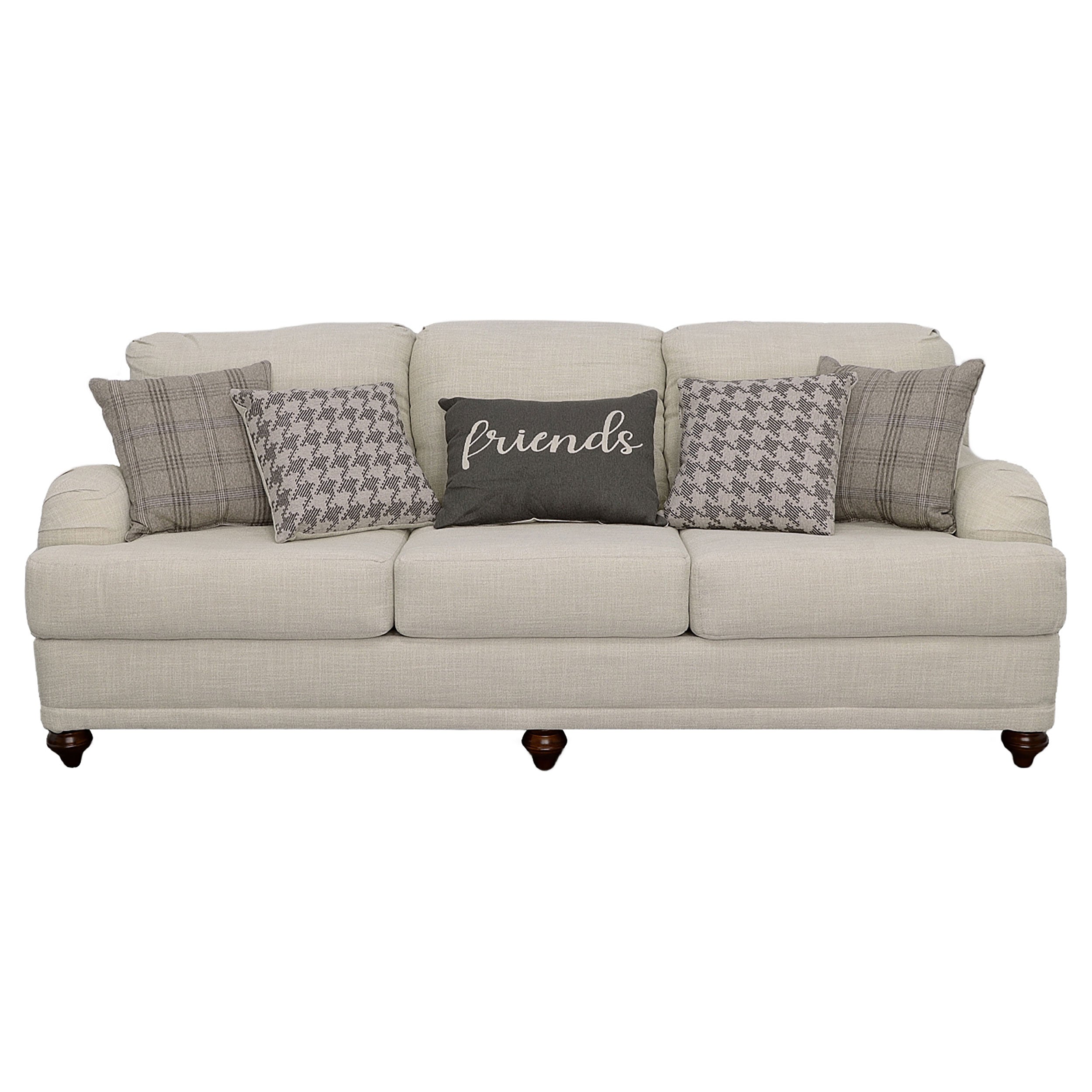 Glenn Upholstered English Arm Sofa Light Grey and Blue