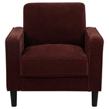 Ruth Fabric Upholstered Track Arm Accent Chair Rust Red