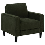 Ruth Fabric Upholstered Track Arm Accent Chair Matcha Green