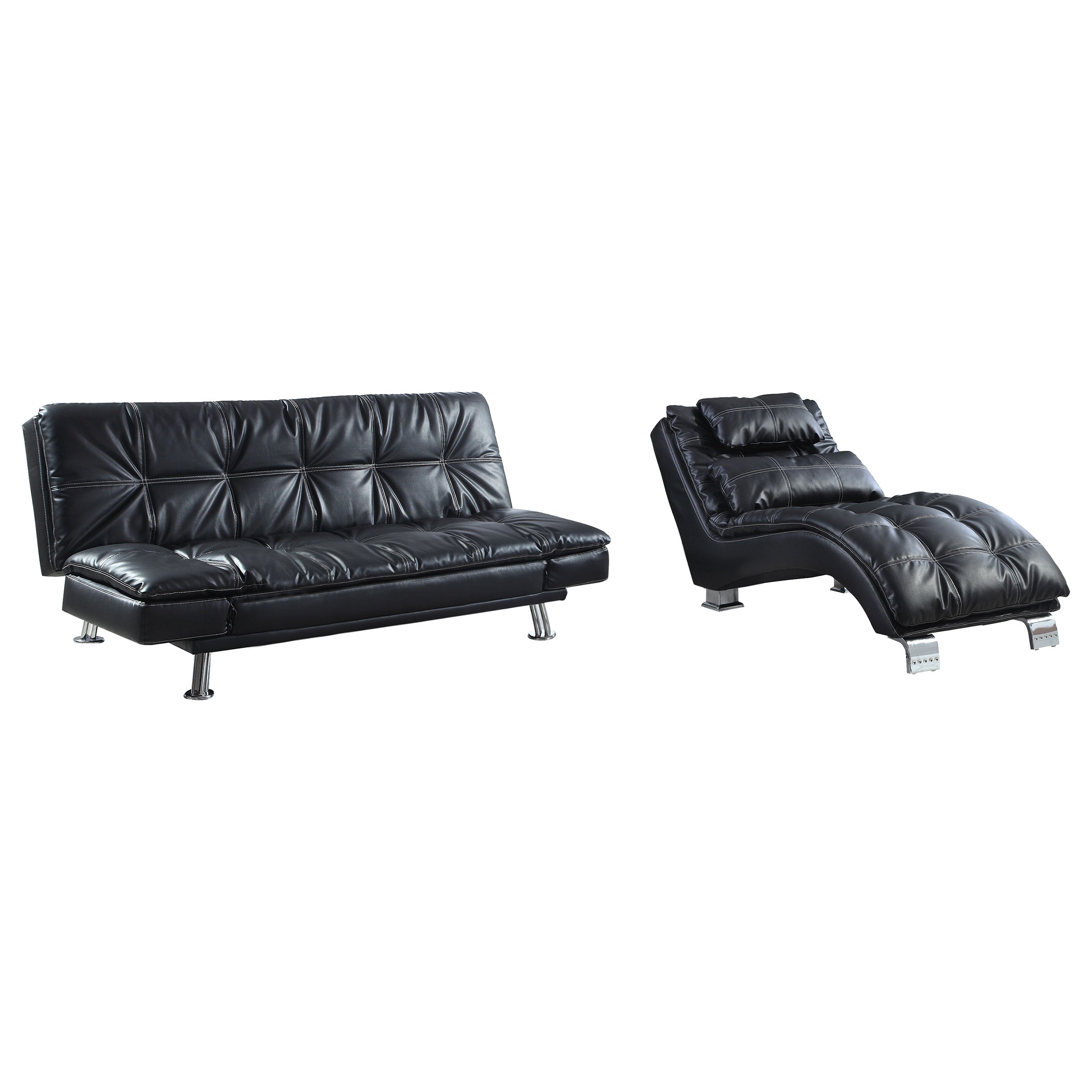 Dilleston Faux Leather Upholstered Tufted Chaise