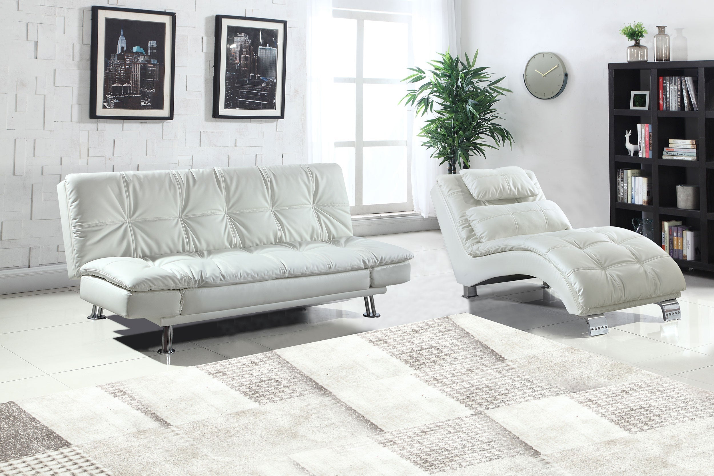 Dilleston Faux Leather Upholstered Tufted Chaise