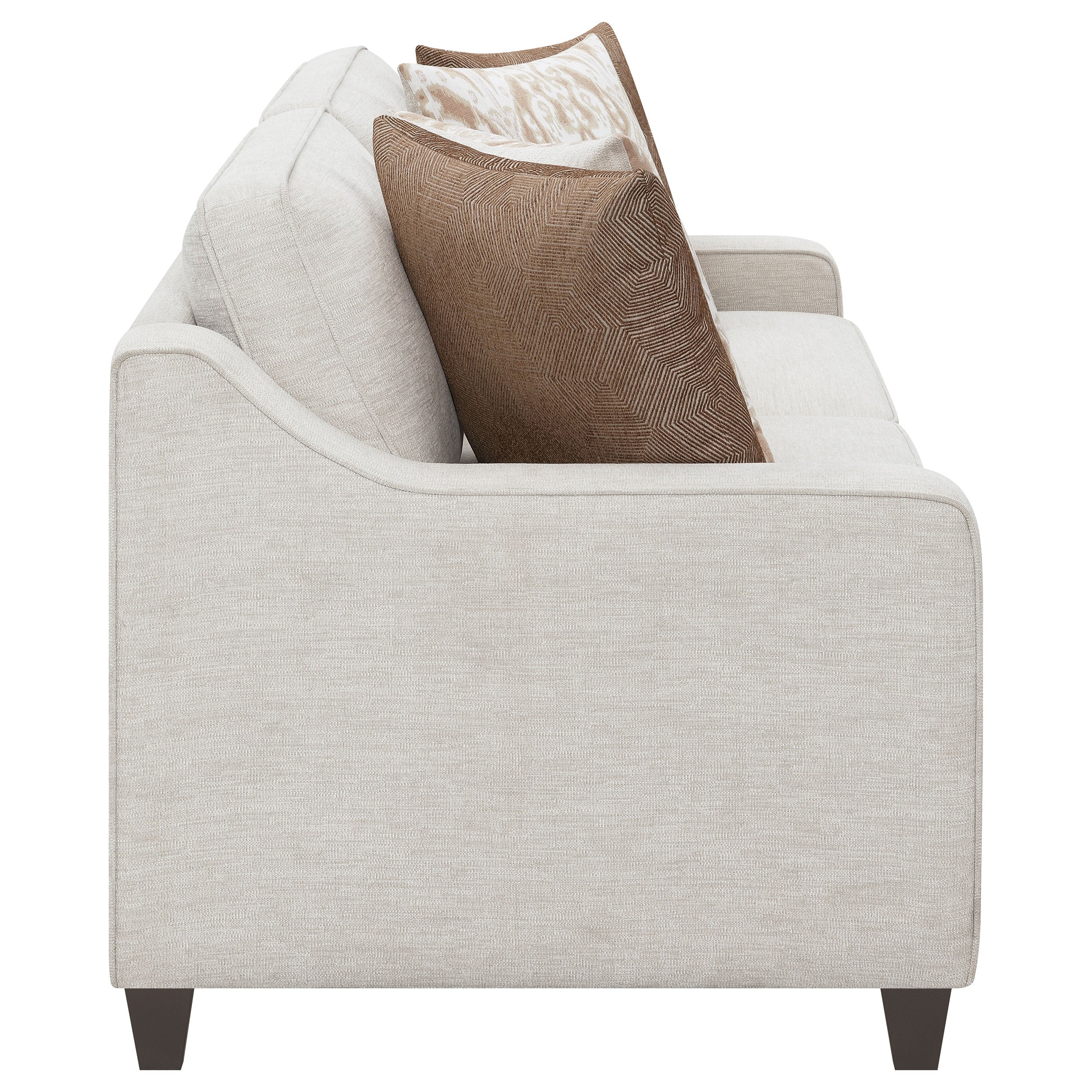 Christine  Upholstered Sloped Arm Sofa Set Beige