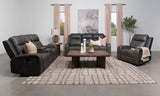 Raelynn  Upholstered Reclining Sofa Set Grey