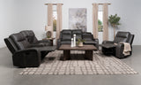 Raelynn  Upholstered Reclining Sofa Set Grey