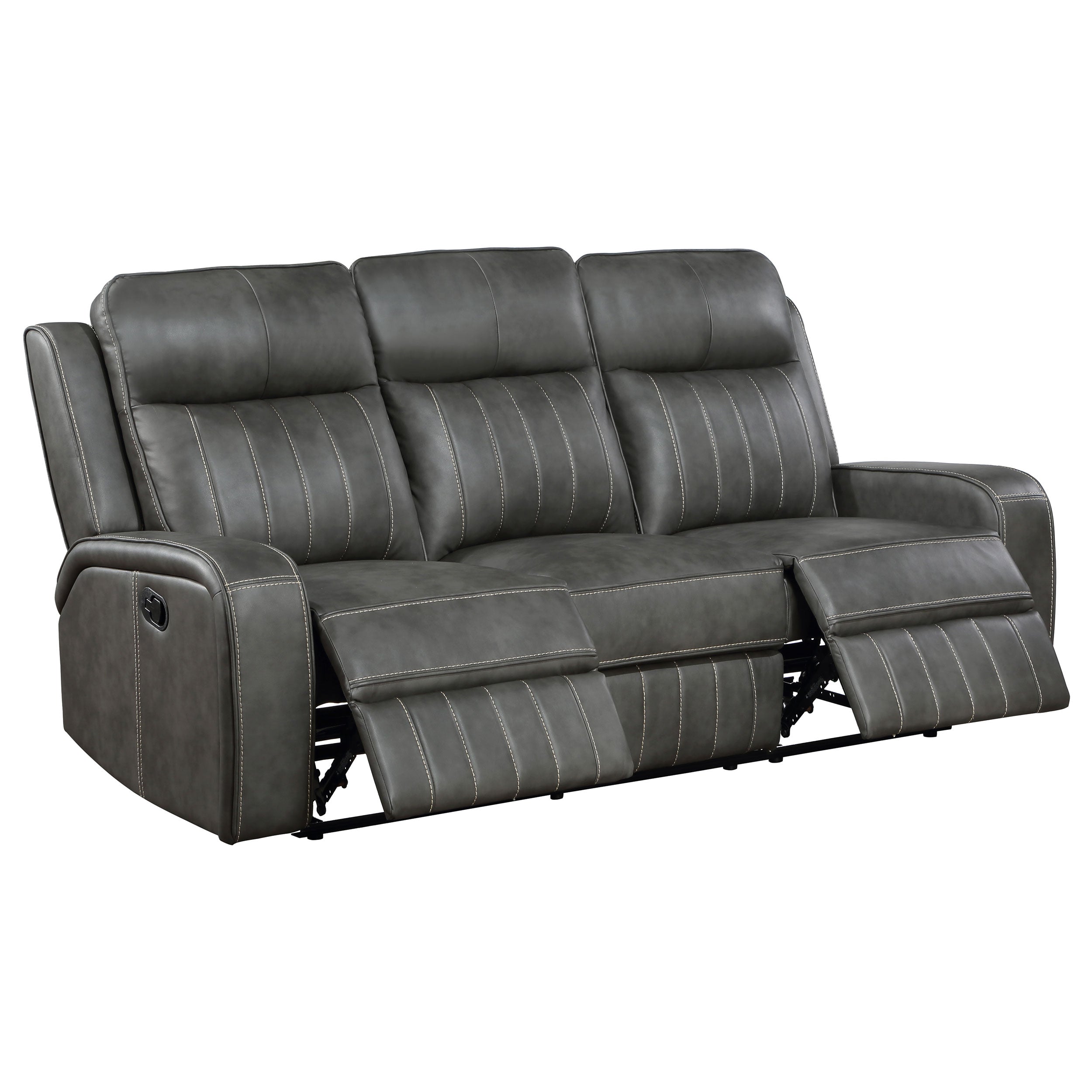 Raelynn  Upholstered Reclining Sofa Set Grey