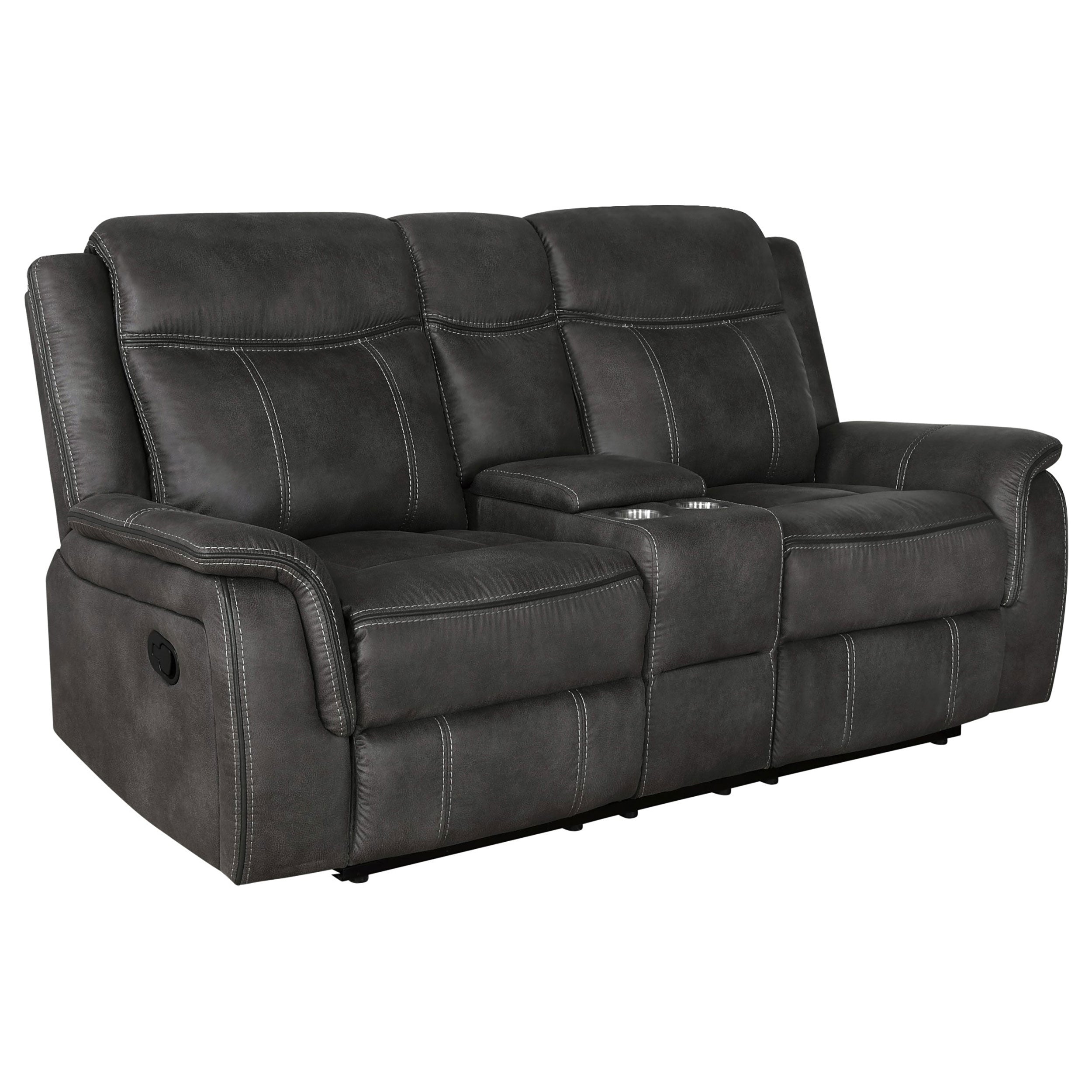 Lawrence  Upholstered Reclining Sofa Set Charcoal