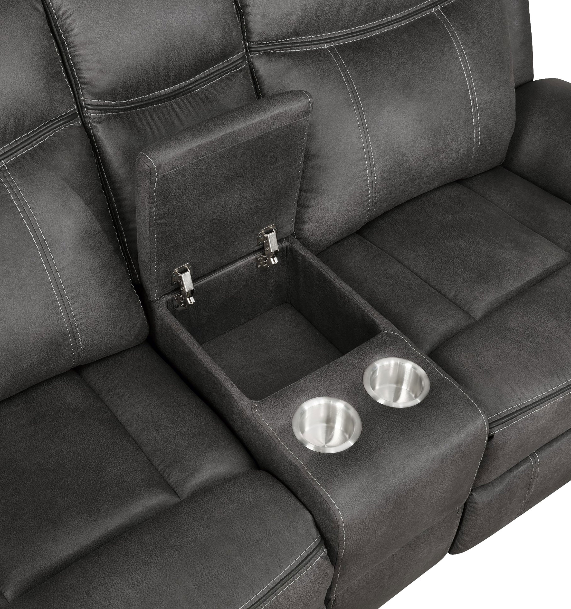 Lawrence  Upholstered Reclining Sofa Set Charcoal